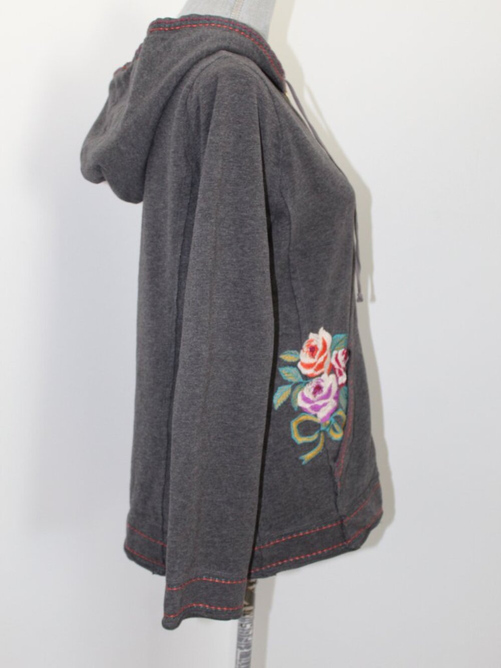 Johnny Was Biya JWLA 3J Workshop Embroidered Hooded Hoodie Zip Front Jacket M - Picture 5 of 5